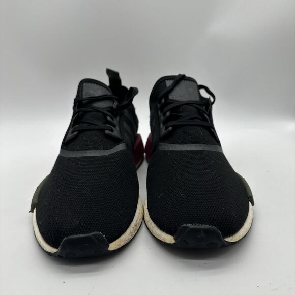 Men Size 11.5 Adidas Nmd R1 Core Black Collegiate Burgundy Athletic Shoe BB7791 - Picture 2 of 8